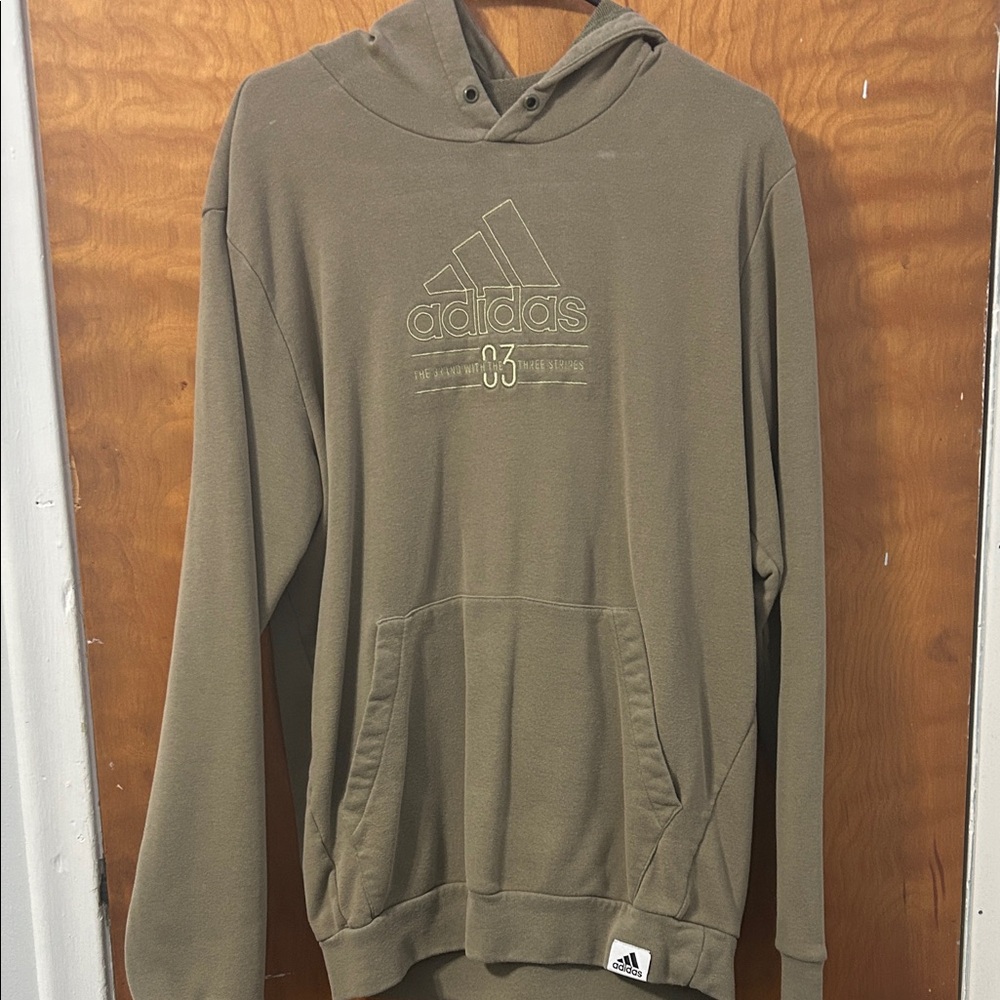 Adidas Brown Sweatshirt with Hood and Relaxed Fit